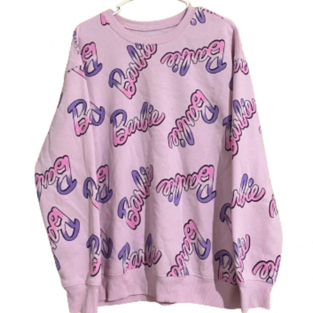 Hybrid Women’s Pink Multi Barbie Print Sweatshirt Sz-L